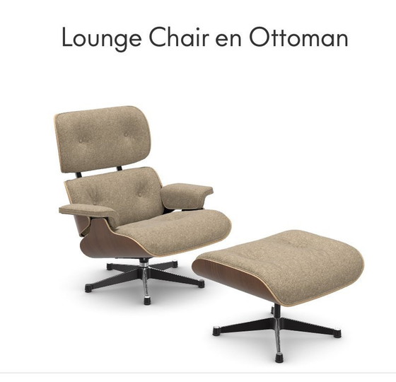 Image 1 of Vitra Lounge Chair Xl + Ottoman Fabric Nubia Icm Walnut