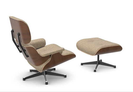 Image 1 of Vitra Lounge Chair Xl + Ottoman Fabric Nubia Icm Walnut