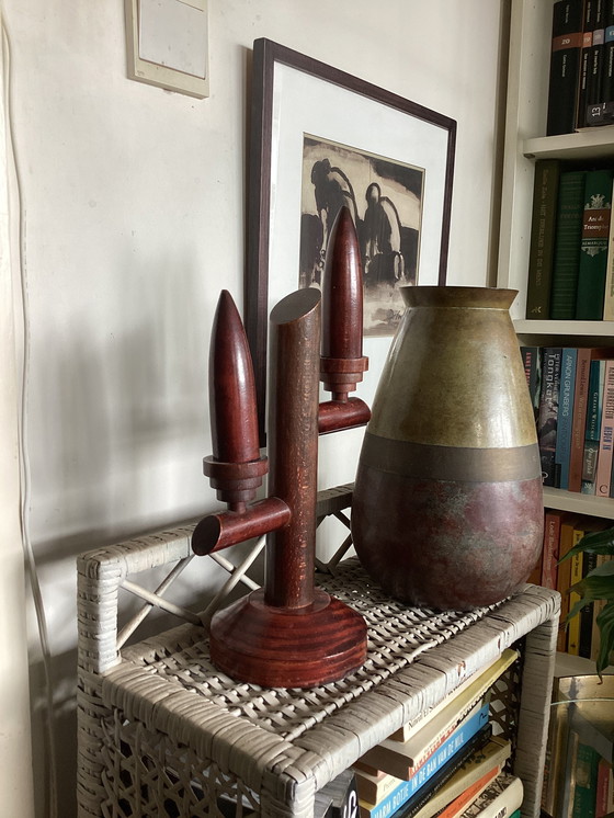 Image 1 of Art deco wooden candlesticks