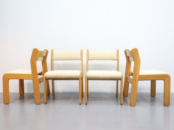 Image 1 of Set of 4 vintage oak chairs Denmark