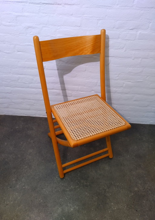 Folding Chair - Rattan Webbing - 1980'S