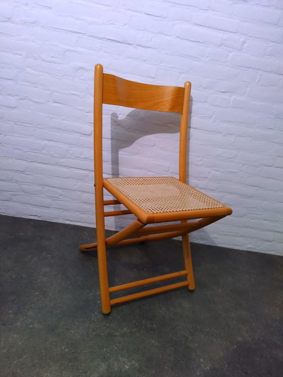 Image 1 of Folding Chair - Rattan Webbing - 1980'S