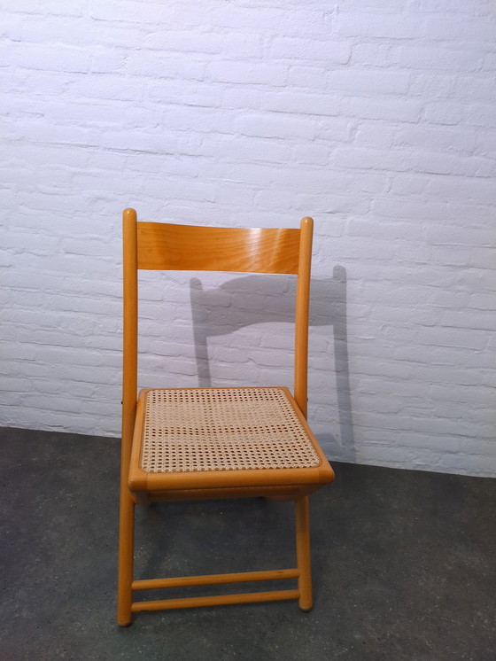 Image 1 of Folding Chair - Rattan Webbing - 1980'S