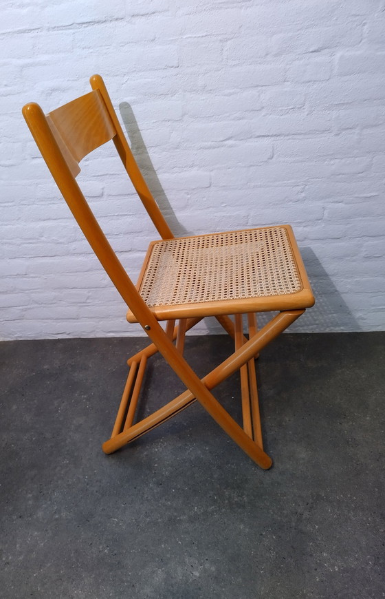 Image 1 of Folding Chair - Rattan Webbing - 1980'S