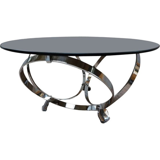 Image 1 of Round vintage chrome ring coffee table by Knut Hesterberg, Germany 1960