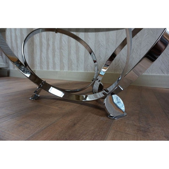Image 1 of Round vintage chrome ring coffee table by Knut Hesterberg, Germany 1960