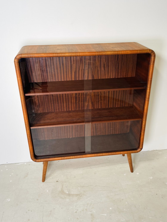 Image 1 of Stylish Display Case With Round Corners From 1950s