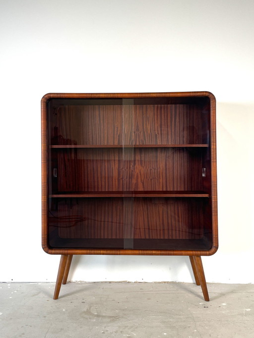 Stylish Display Case With Round Corners From 1950s