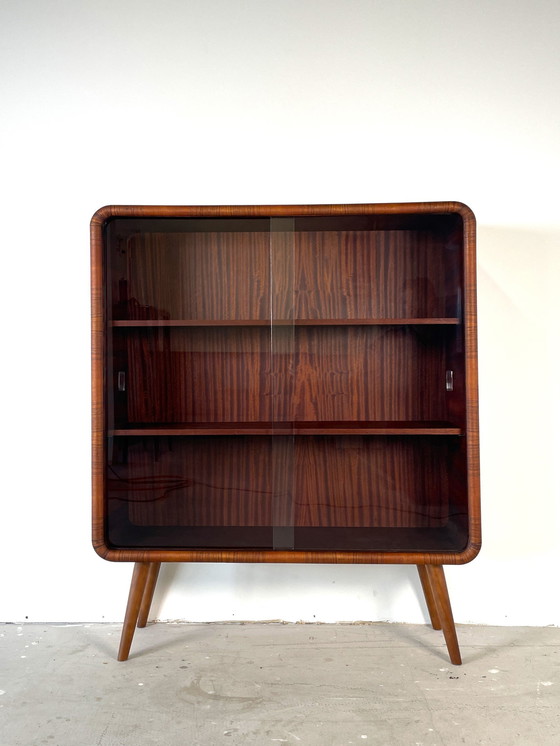 Image 1 of Stylish Display Case With Round Corners From 1950s