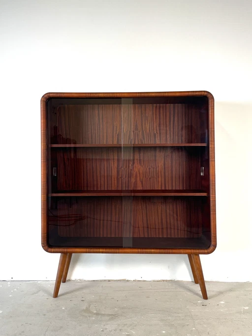 Stylish Display Case With Round Corners From 1950s