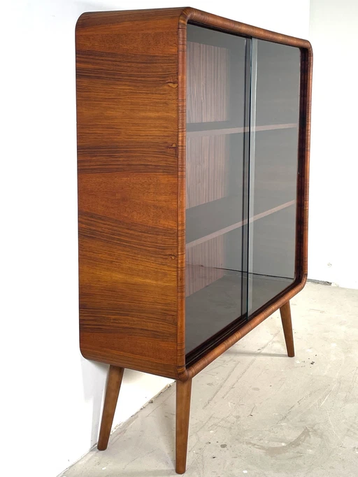 Stylish Display Case With Round Corners From 1950s