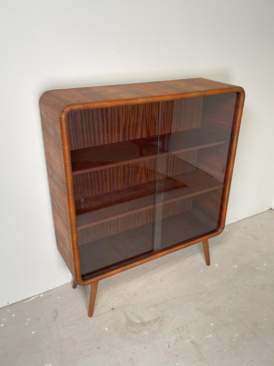 Image 1 of Stylish Display Case With Round Corners From 1950s