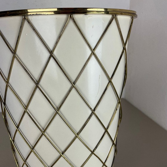 Image 1 of Vintage brass umbrella stand by Vereinigte Werkstätten München, Germany 1950s