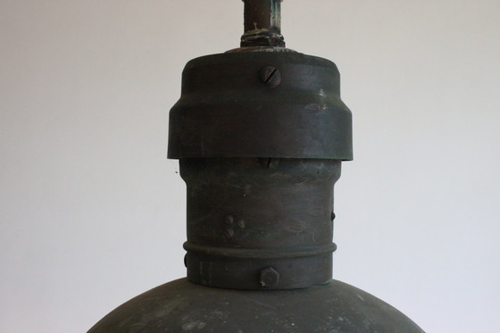 Image 1 of Industrial Copper Factory Pendant Lights, 1930S, Set Of 3