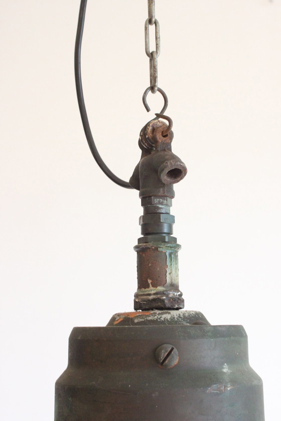 Image 1 of Industrial Copper Factory Pendant Lights, 1930S, Set Of 3