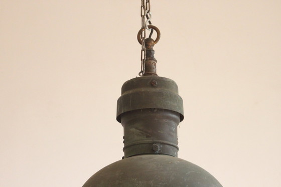 Image 1 of Industrial Copper Factory Pendant Lights, 1930S, Set Of 3