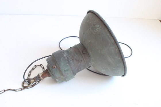 Image 1 of Industrial Copper Factory Pendant Lights, 1930S, Set Of 3