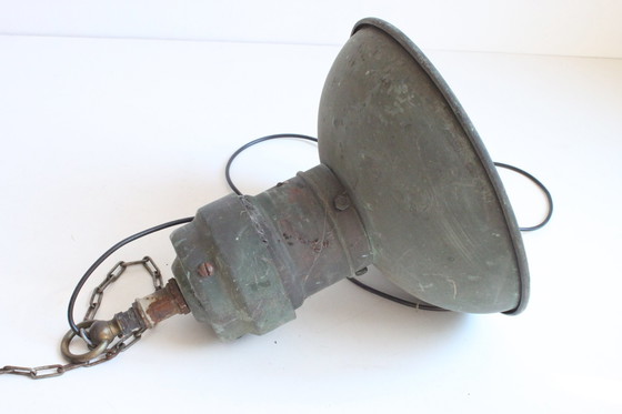 Image 1 of Industrial Copper Factory Pendant Lights, 1930S, Set Of 3