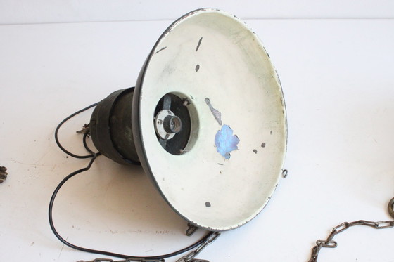 Image 1 of Industrial Copper Factory Pendant Lights, 1930S, Set Of 3