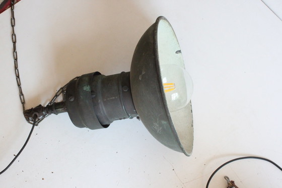 Image 1 of Industrial Copper Factory Pendant Lights, 1930S, Set Of 3