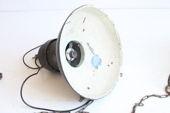 Image 1 of Industrial Copper Factory Pendant Lights, 1930S, Set Of 3