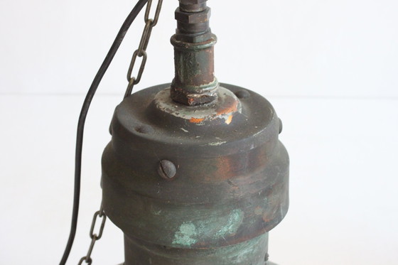 Image 1 of Industrial Copper Factory Pendant Lights, 1930S, Set Of 3