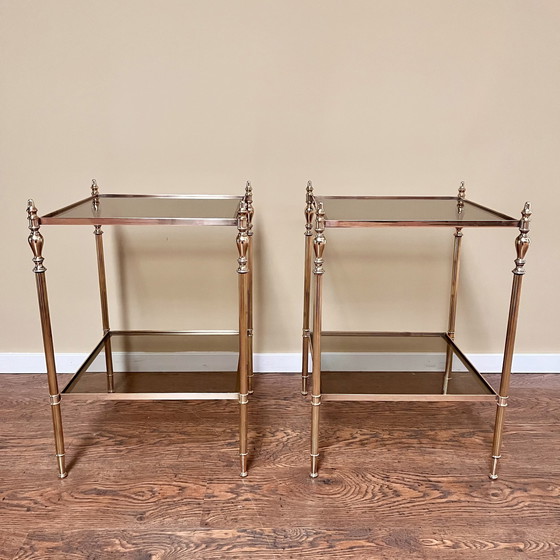 Image 1 of 2x Neoclassical Messing Side tables