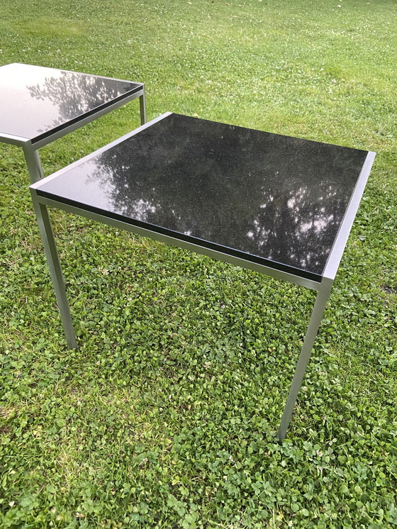 Image 1 of 2x Metaform design side table steel natural stone