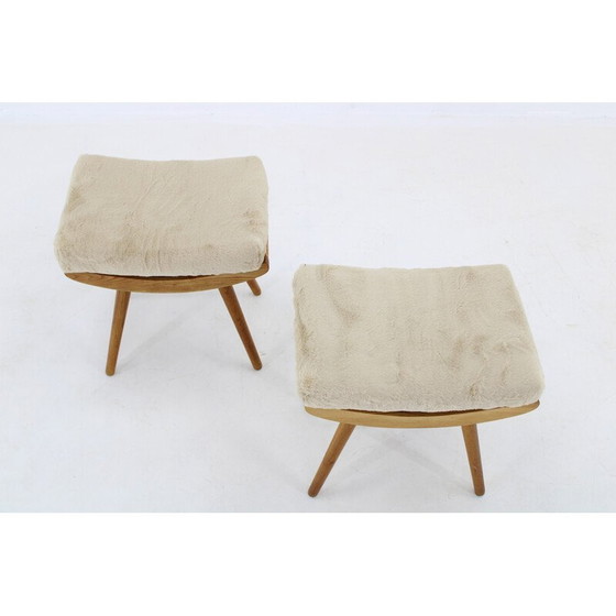 Image 1 of Pair of vintage ash stools, Czechoslovakia 1960