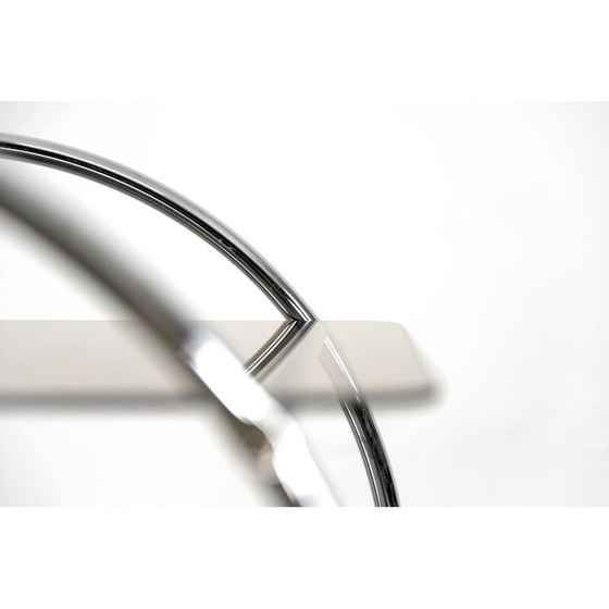 Image 1 of Vintage Art Deco bar cart in chrome and smoked glass by Ikea, Sweden 1970