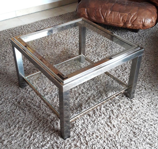 Chrome And Brass Coffee Table / Sofa Stand