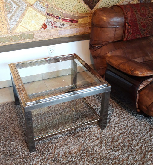 Chrome And Brass Coffee Table / Sofa Stand