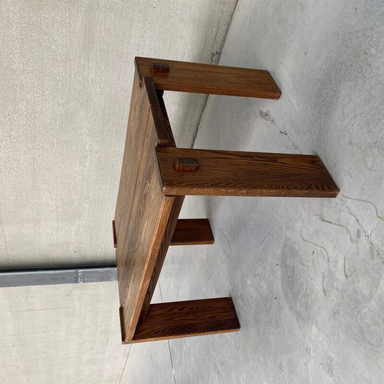 Image 1 of Vintage Brutalist oakwood dining table, Belgium 1970s