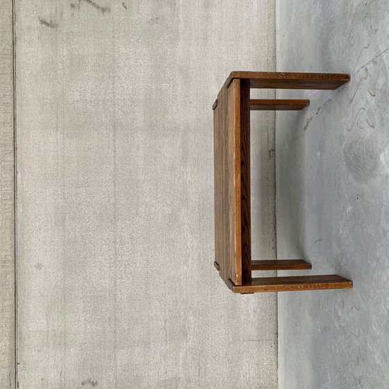 Image 1 of Vintage Brutalist oakwood dining table, Belgium 1970s