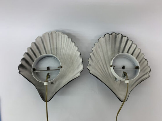 Image 1 of 2x Ceramic Shell ShapedDimensions: 18,5cmH, 13cm W, 10cmD  Period: 1970’s  Material: Metal, ceramic Wall Lamps - 1970’s