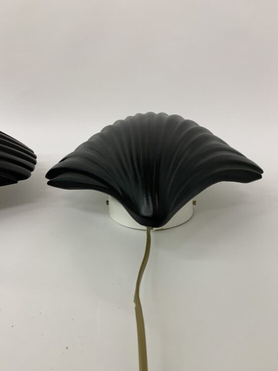 Image 1 of 2x Ceramic Shell ShapedDimensions: 18,5cmH, 13cm W, 10cmD  Period: 1970’s  Material: Metal, ceramic Wall Lamps - 1970’s