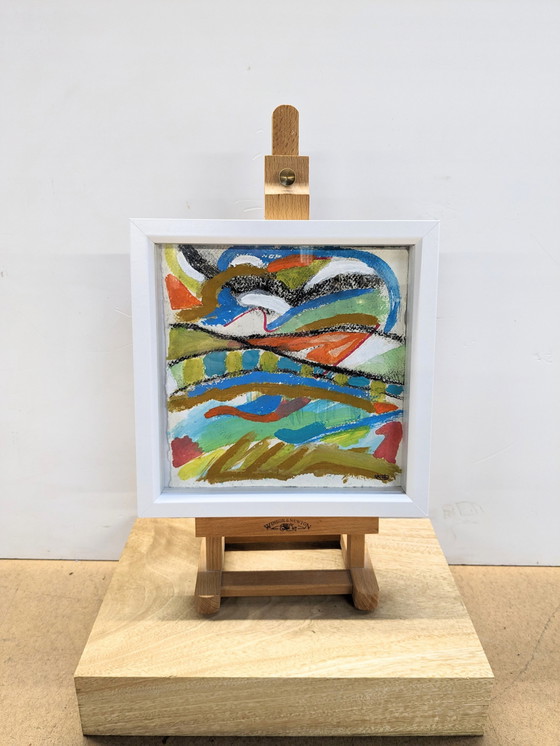 Image 1 of Abstract Seascape Painting East Devon Nigel Waters Original Signed Framed Art