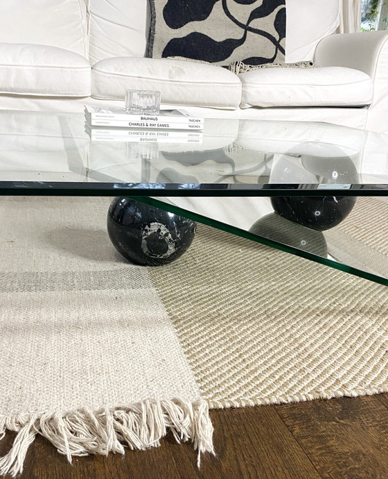 Image 1 of Maurice Barilone Design Glass Coffee Table Marble