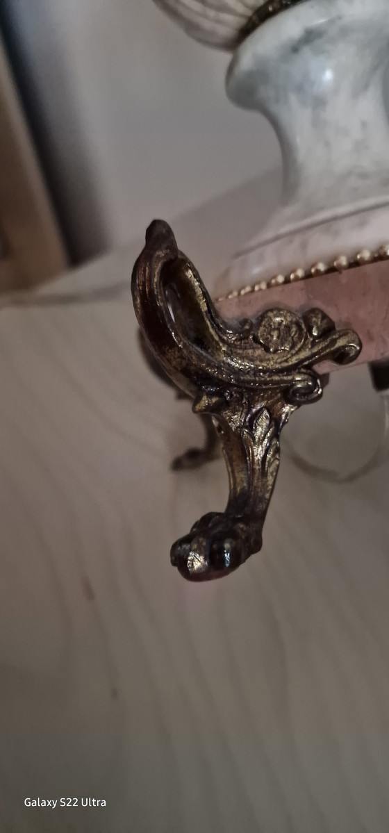 Image 1 of Lampe de table vintage en marbre