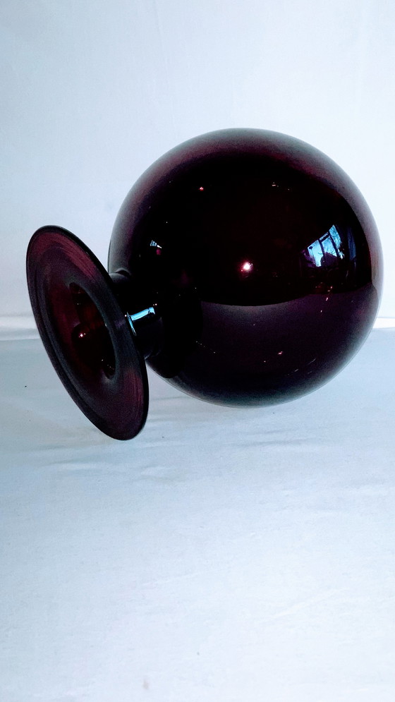 Image 1 of Finnish Design Vase Spherical Shape Bordeaux