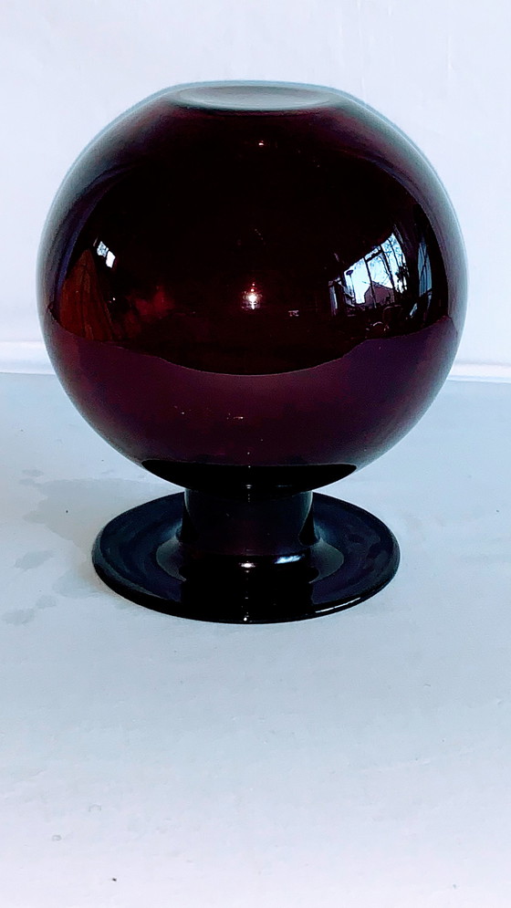 Image 1 of Finnish Design Vase Spherical Shape Bordeaux