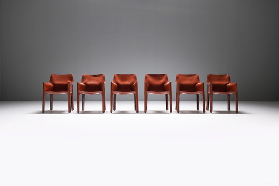 Image 1 of El Dom table + 6 Cab 413 chairs - Hannes Wettstein/Mario Bellini - CASSINA Italy