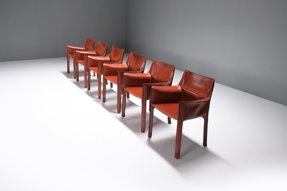 Image 1 of El Dom table + 6 Cab 413 chairs - Hannes Wettstein/Mario Bellini - CASSINA Italy