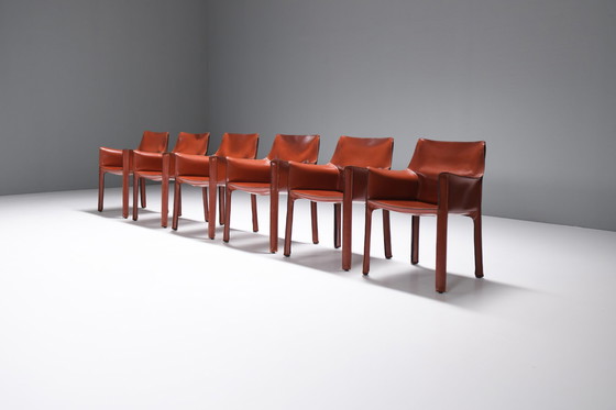 Image 1 of El Dom table + 6 Cab 413 chairs - Hannes Wettstein/Mario Bellini - CASSINA Italy