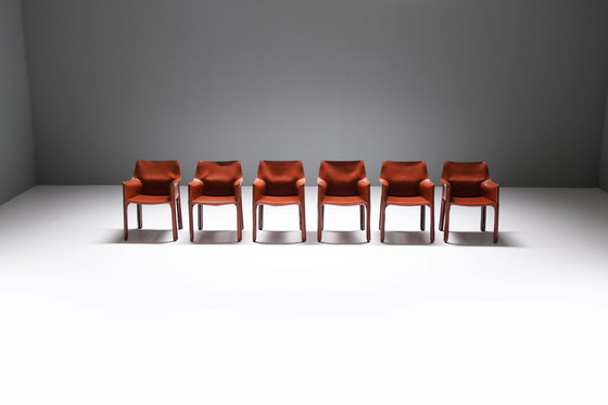 Image 1 of El Dom table + 6 Cab 413 chairs - Hannes Wettstein/Mario Bellini - CASSINA Italy