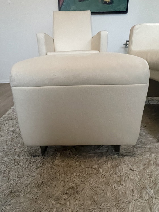 Image 1 of 2 x Jori Navy armchair with ottoman