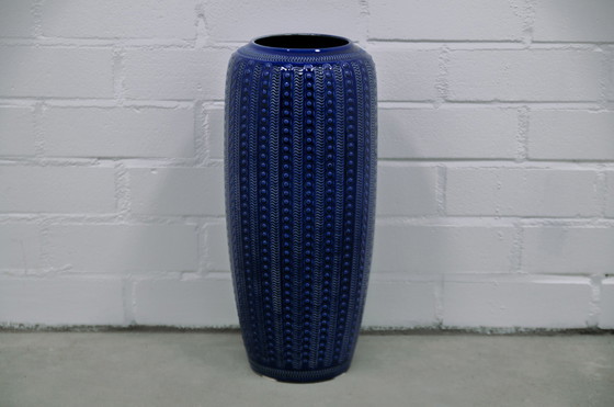 Image 1 of large blue floor vase West Germany