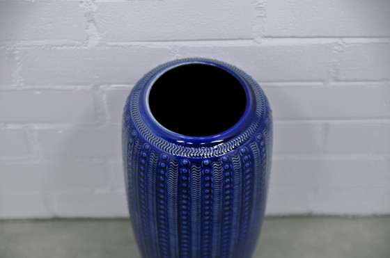 Image 1 of large blue floor vase West Germany