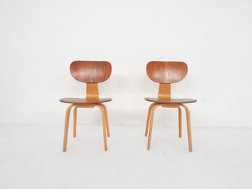 Set of 2 Cees braakman for Pastoe SB02 chairs, 1952