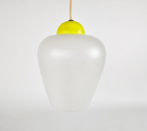 Design hollandais - Philips - Louis Kalff - Lampe lustre - verre satiné - années 50